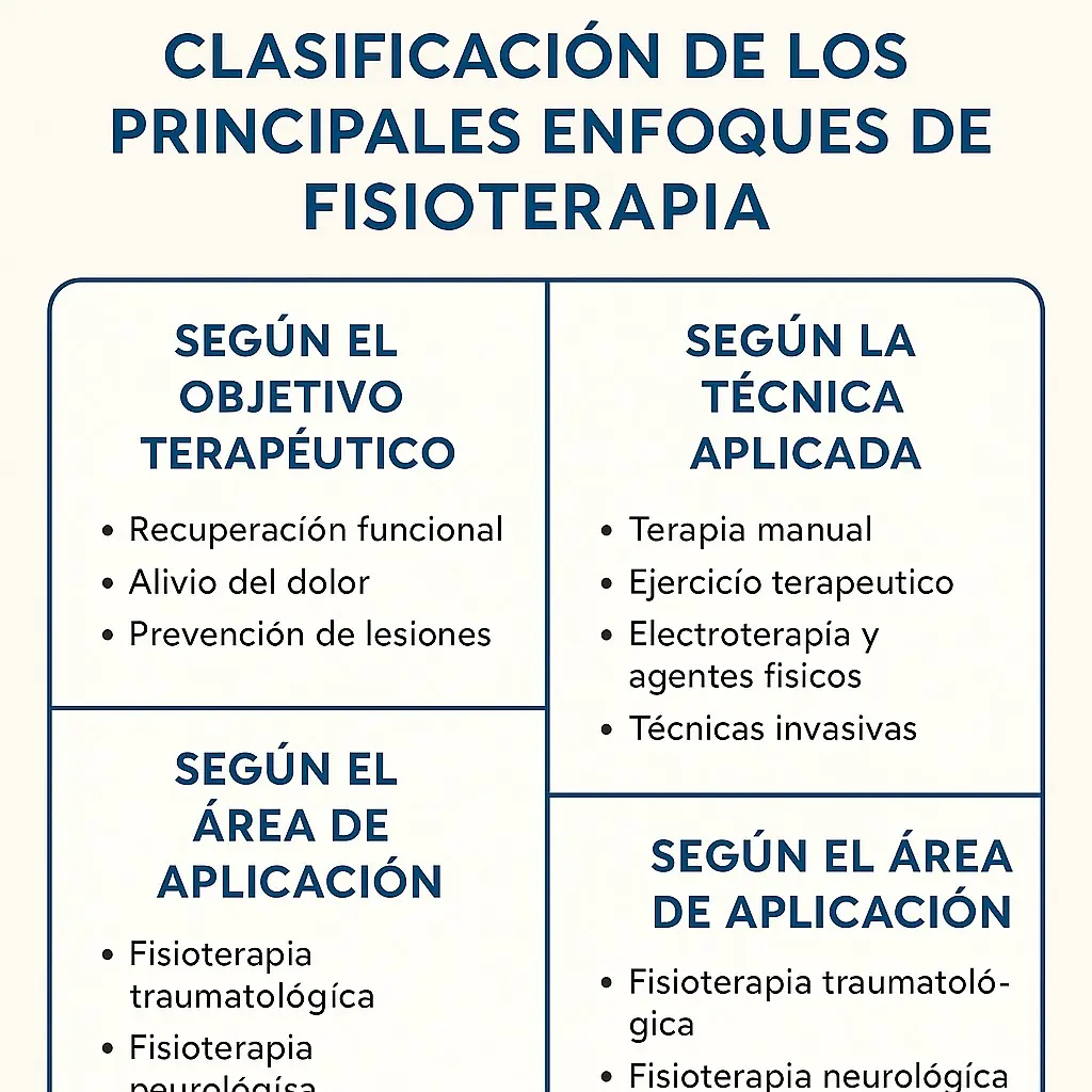 clasificación de los principales enfoques de la fisioterapia