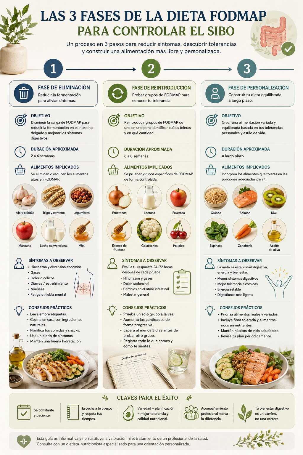 Infografía sobre las Fases de la dieta Fodmap